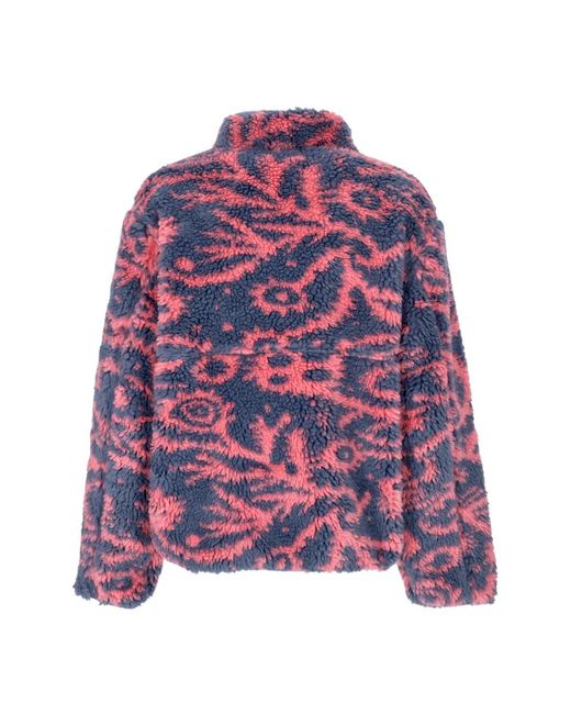 Obey Purple Wendbare Sherpa Jacke Koralle Multi