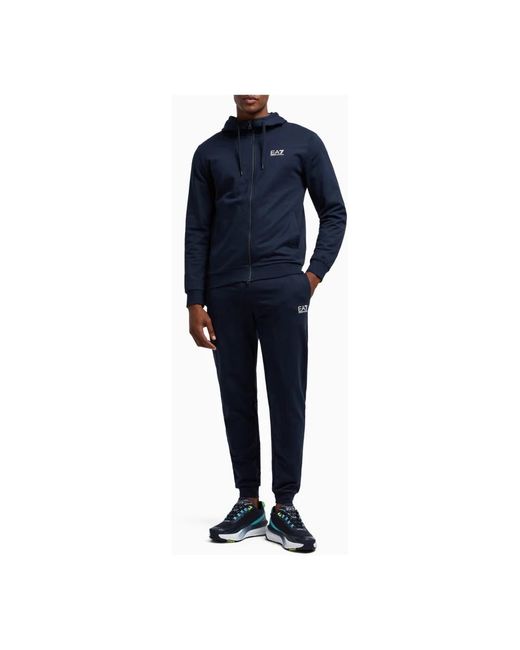 EA7 Fitness ,Blauw ,Katoen Dynamische Sportieve Trainingspak Set in het Blue voor heren