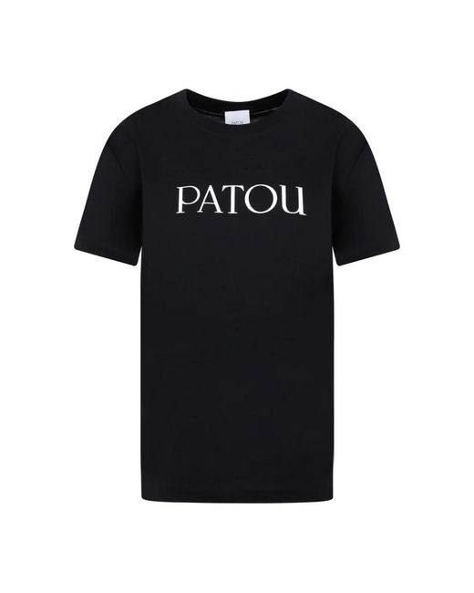 Magliette iconica in cotone nero donna di Patou in Black
