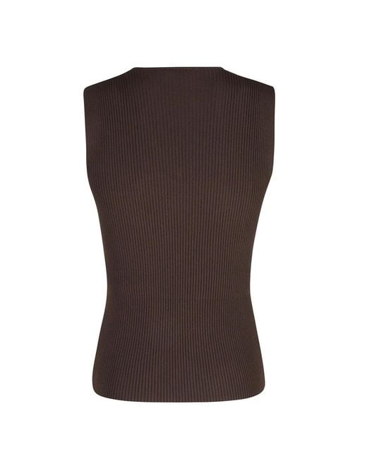 Roberto Collina Brown Sleeveless Tops