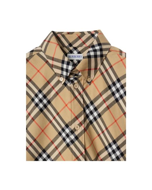 Burberry Katoenen Twill Knoopshirt in het Natural voor heren