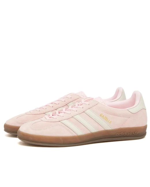 Adidas Originals Schoenen ,Roze ,Leer Retro Indoor Gazelle Sneakers//Gum in het Pink