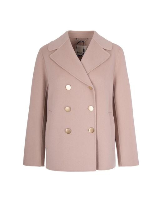 Max Mara Pink Double-Breasted Coats