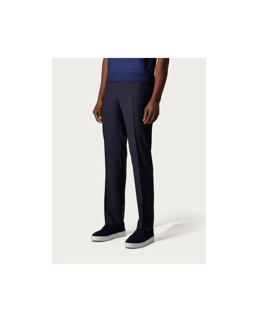 Canali Broeken ,Blauw ,Wol Slim-Fit Broek in het Blue voor heren