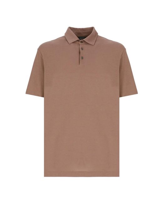 Zanone Brown Polo Shirts for men