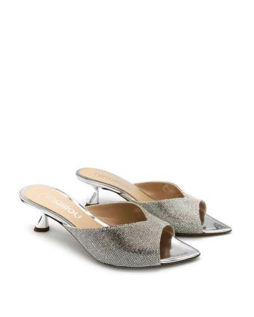 Heeled Mules di Ninalilou in Metallic