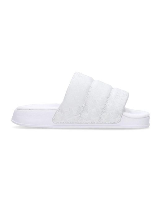Adidas White Sliders