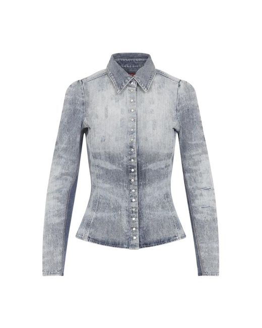 DIESEL Blue Denim Shirts