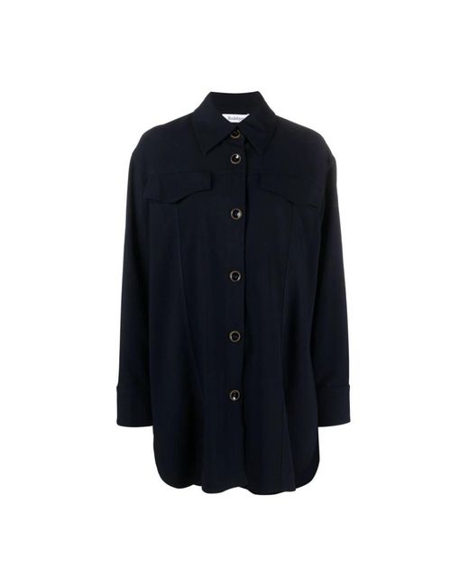 Rodebjer Overhemden ,Blauw ,7008 Dark Seina Shirt in het Blue