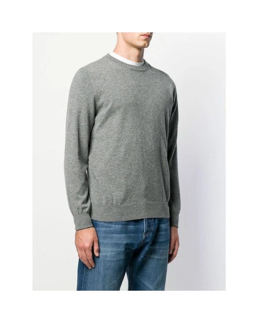 Brunello Cucinelli Gray Round-Neck Knitwear for men