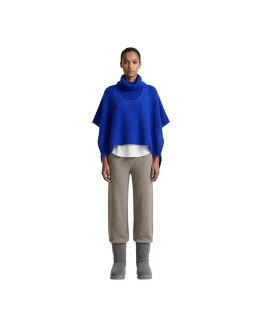 American Dreams Jassen ,Blauw ,Wol Elektrisch Blauwe Mouwloze Poncho in het Blue