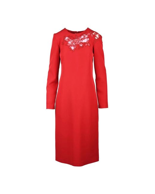 Midi Dresses Ermanno Scervino de color Red
