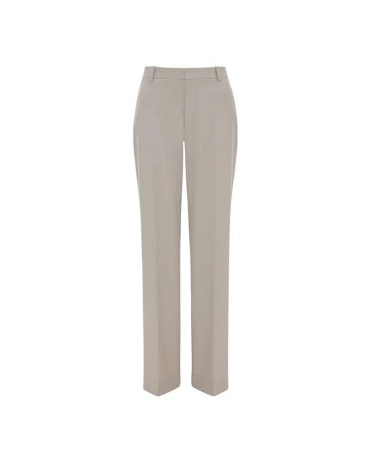 Victoria Beckham Gray Straight Trousers