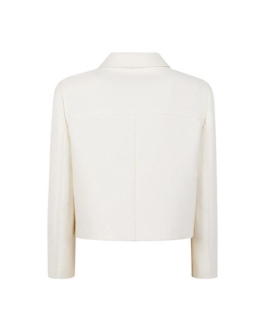 Gucci Natural Weiße Wollseidenjacke Klassischer Stil