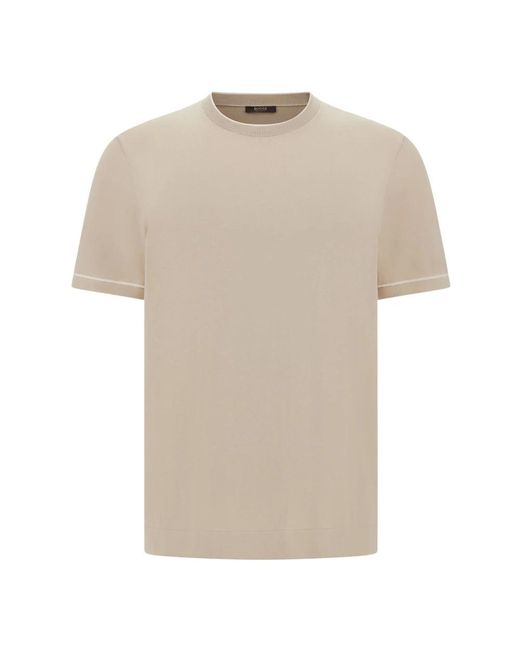 Boggi Round-Neck Knitwear in het Natural voor heren
