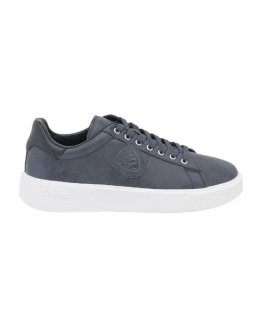 Blauer Blaue Low Top Sneakers in Blue für Herren