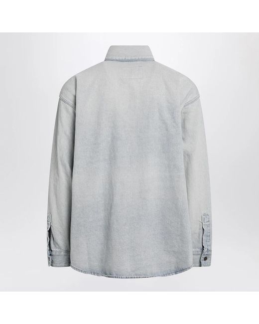 Balenciaga Gray Denim Shirts for men