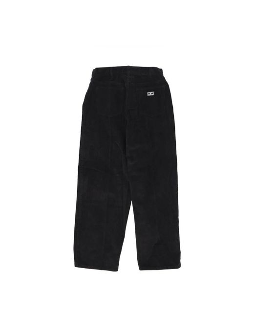 Obey Black Wide Trousers for men