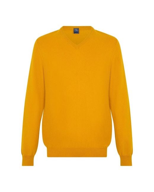 Fedeli V-Hals Trui in het Yellow voor heren