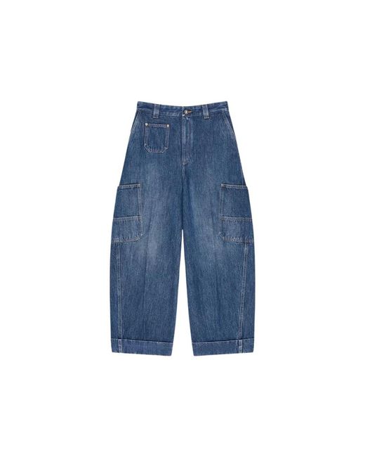 Givenchy Cropped Cocoon Cargo Jeans in het Blue