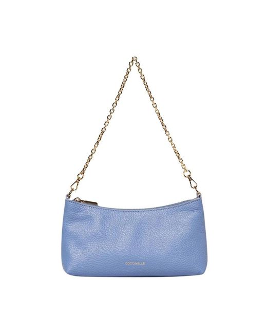 Coccinelle Blue Goldene Kette Schultertasche