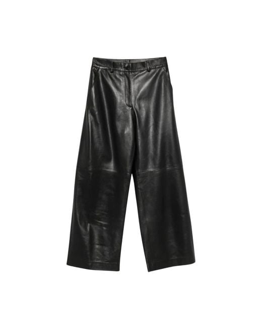 P.A.R.O.S.H. Black Leather Trousers