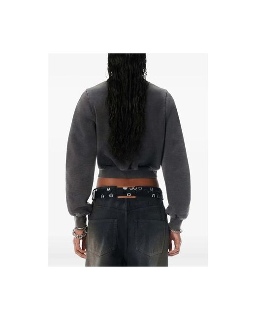 Alexander Wang Black Schwarzer Bestickter Logo Pullover