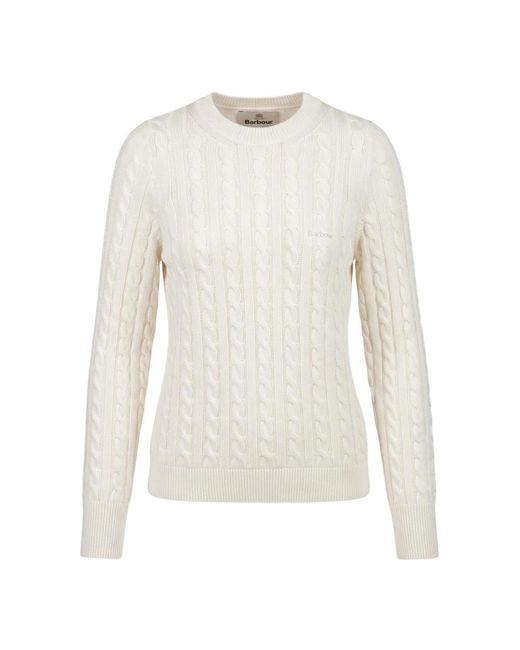 Barbour White Round-Neck Knitwear