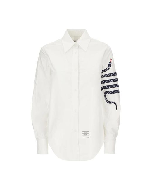 Thom Browne Overhemden ,Wit ,Katoen Stijlvolle Overhemden Voor Mannen En Vrouwen in het White