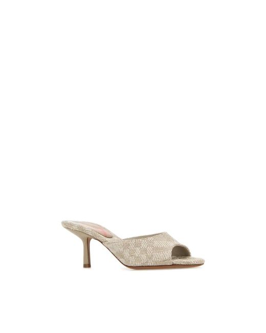 Burberry Natural Heeled Mules