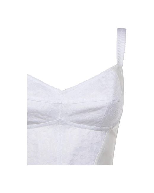 Dolce & Gabbana White Black Blue Shift Short Mini Dress main image 0