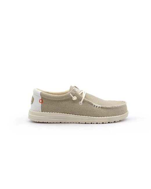 HeyDude White Laced Shoes for men