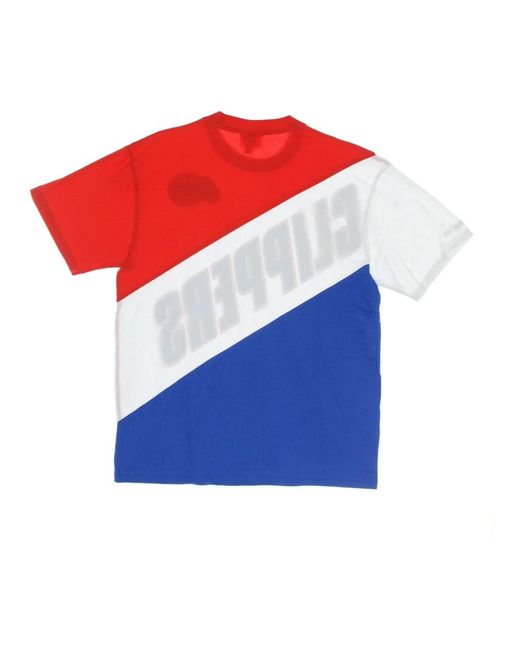 Mitchell & Ness Tops ,Veelkleurig ,Katoen Nba Play By Play Tee in het Blue voor heren