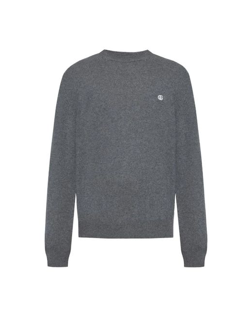 Gucci Bestickter Woll-Kaschmir-Pullover in Gray für Herren