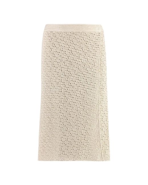 Bottega Veneta Natural Midi Skirts