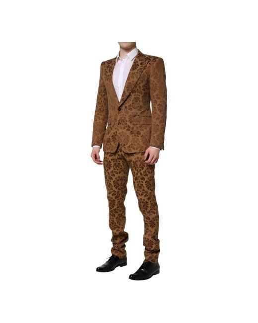Dolce & Gabbana Brown Single Breasted Suits for men