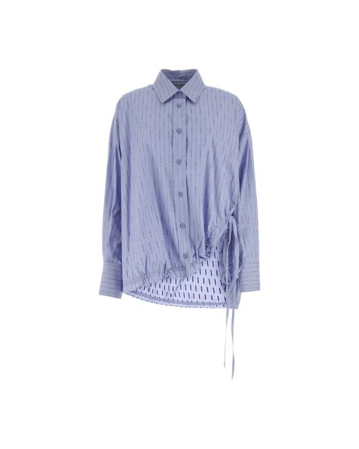 Camisa oversize de algodón bordado The Attico de color Blue
