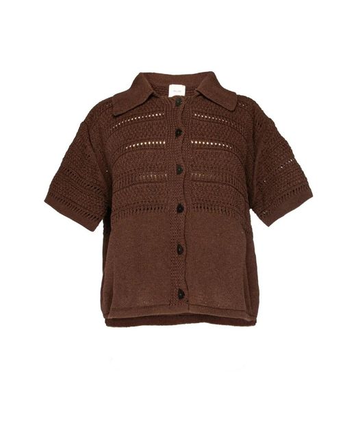 Alysi Tricot Polo in het Brown