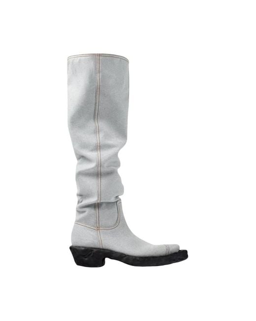 Camper Gray Cowboy & Biker Boots