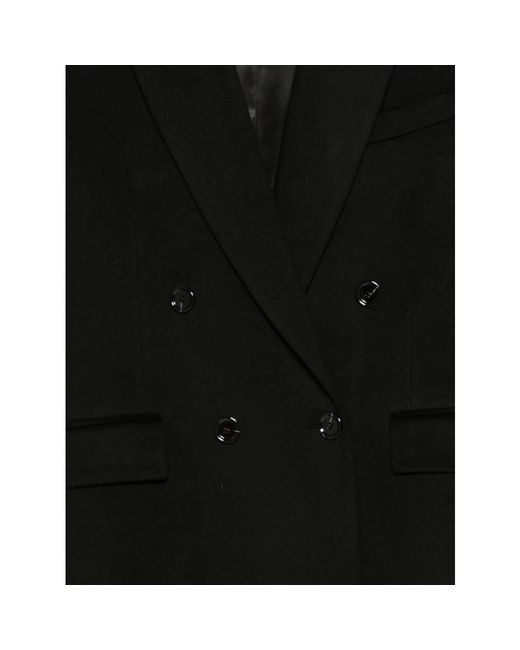Lardini Jassen ,Zwart ,Leer Martin Double-Breasted Coat in het Black