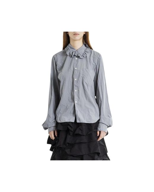 Camicia grigia con colletto arricciato di Comme des Garçons in Gray