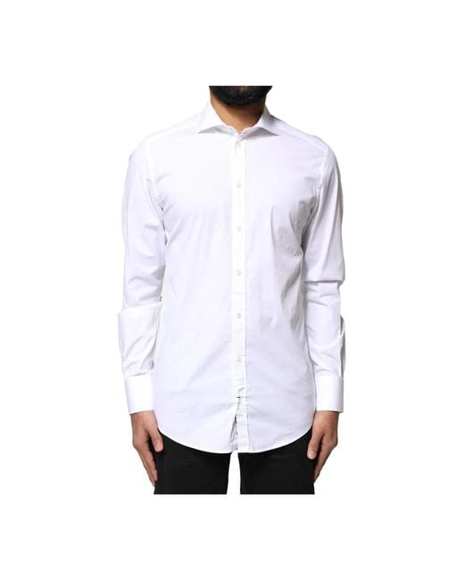 Dolce & Gabbana Weiße Baumwoll-Hemd in White für Herren