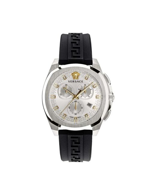 Versace Armbanduhr chronograph chrono geo schwarz, silber 43 mm ve7ca0123 in Metallic für Herren