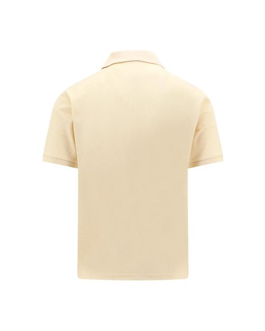 Saint Laurent Polo-shirt mit besticktem logo in Natural für Herren