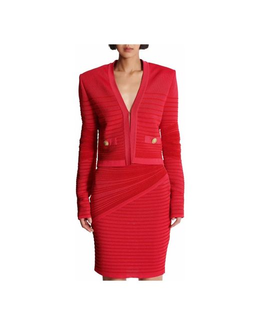 Cardigans Balmain en coloris Red