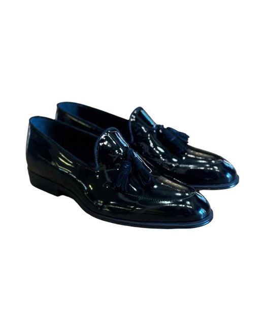 Corvari Schoenen ,Zwart ,Leren Loafer Schoenen in het Blue voor heren