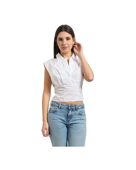 Guess Cherry Mouwloze Top in het Blue