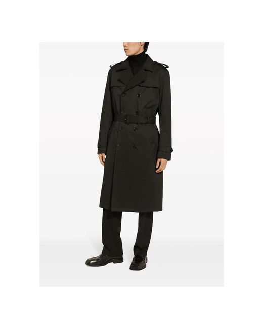 Dolce & Gabbana Black Double-Breasted Coats for men