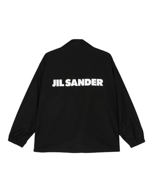 Jil Sander Jassen ,Zwart ,Katoen Stijlvolle Blouson Jas in het Black