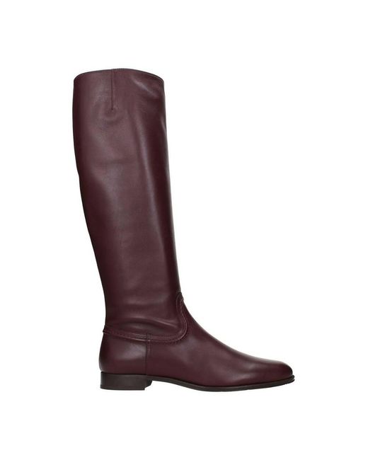 Tod's Red Boots Leather
